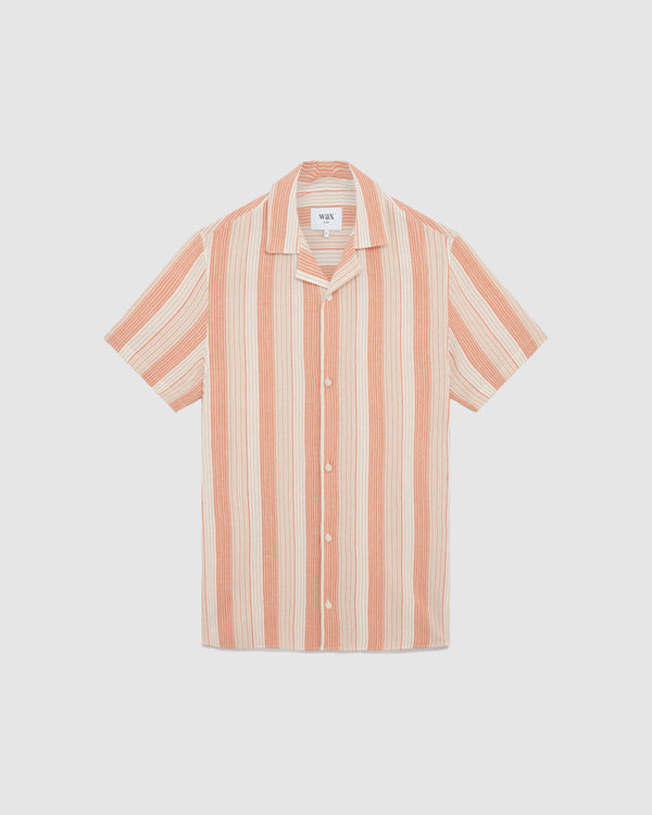 Didcot Shirt Orange Crinkle Stripe