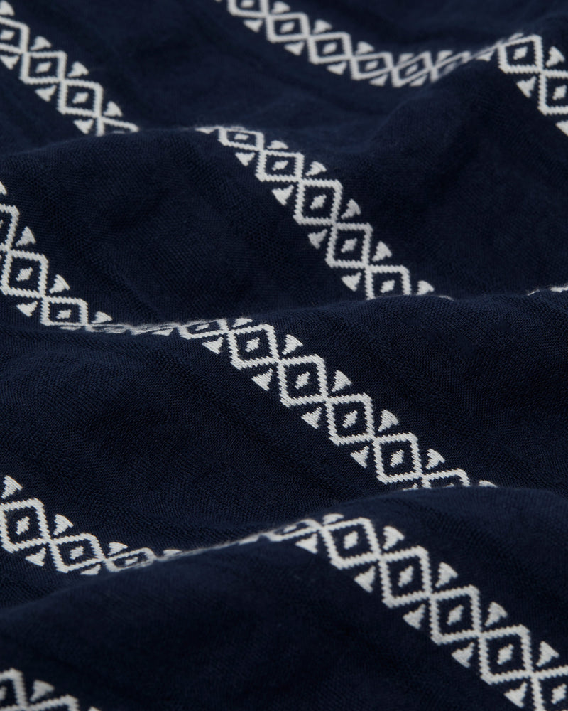 Didcot Shirt Navy Leno Stripe