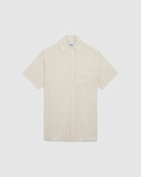 Drum Shirt Ecru Textured Stripe