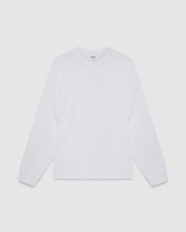 Hayden LS T Shirt White With Tonal W