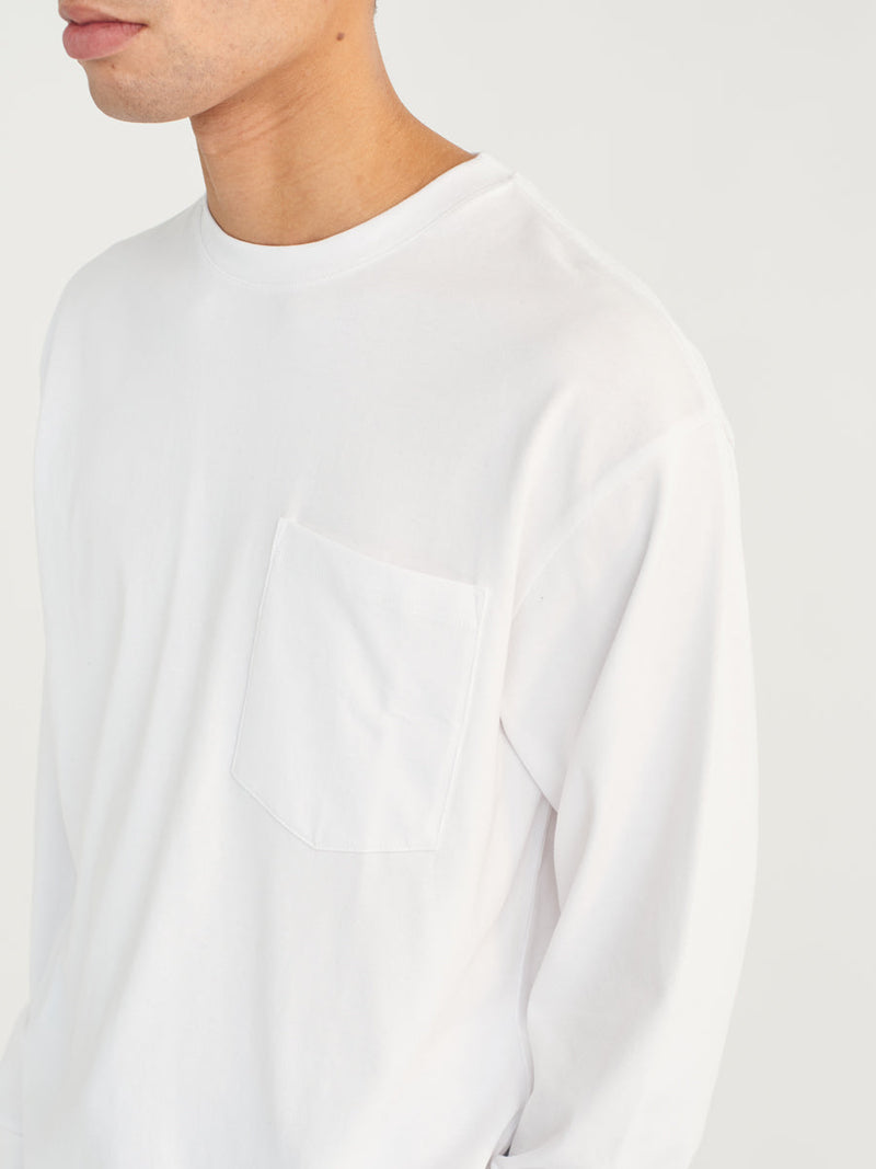 Hayden Long Sleeve Pocket T Shirt White