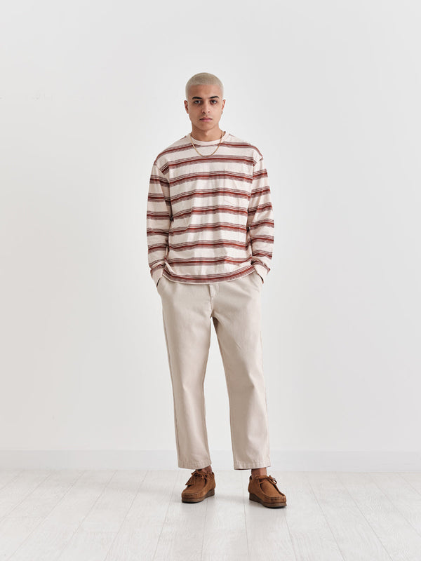 Hayden Long Sleeve T Shirt Pink / Rust Stripe