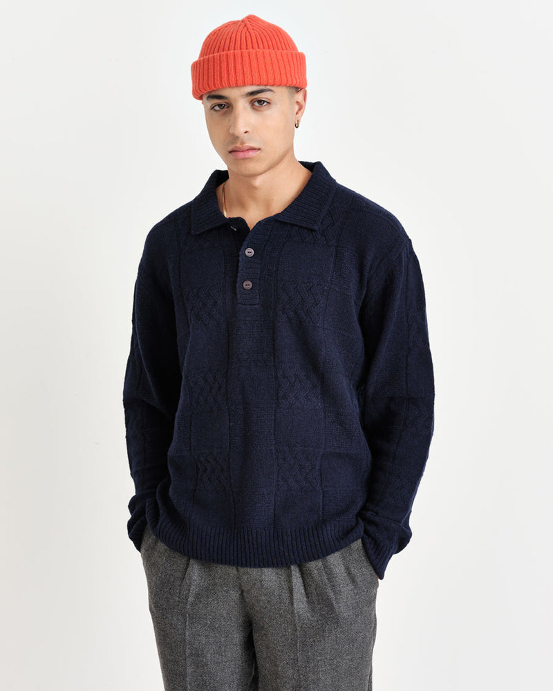 Jacobs Polo Navy Patchwork