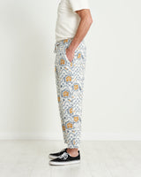 Kurt Trousers Blue/Mustard Floral Jacquard