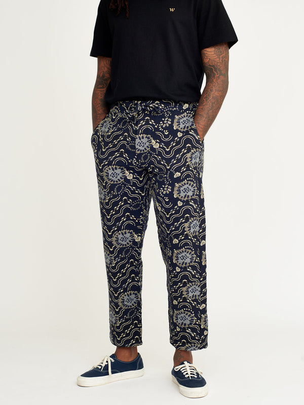 Kurt Trouser Floral Navy