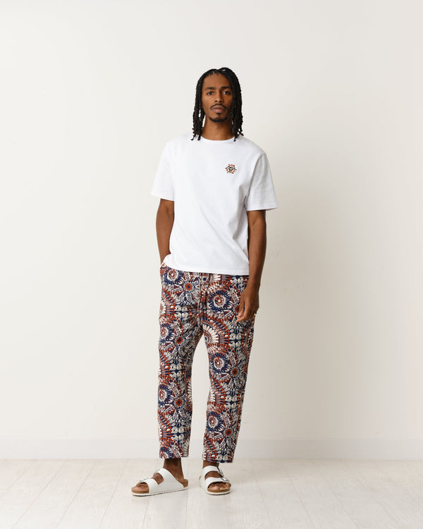 Kurt Trousers Navy/Rust Fire Jacquard