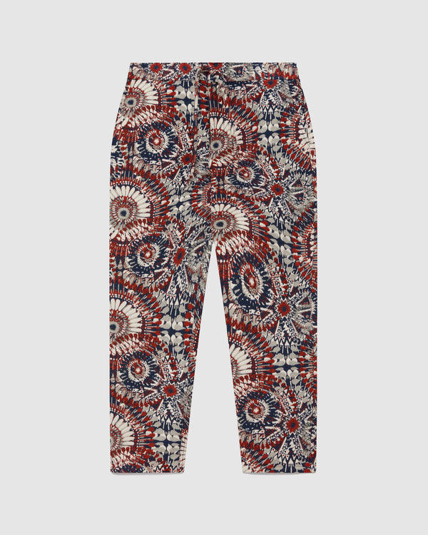 Kurt Trousers Navy/Rust Fire Jacquard
