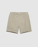 Pleat Shorts Ecru Stripe