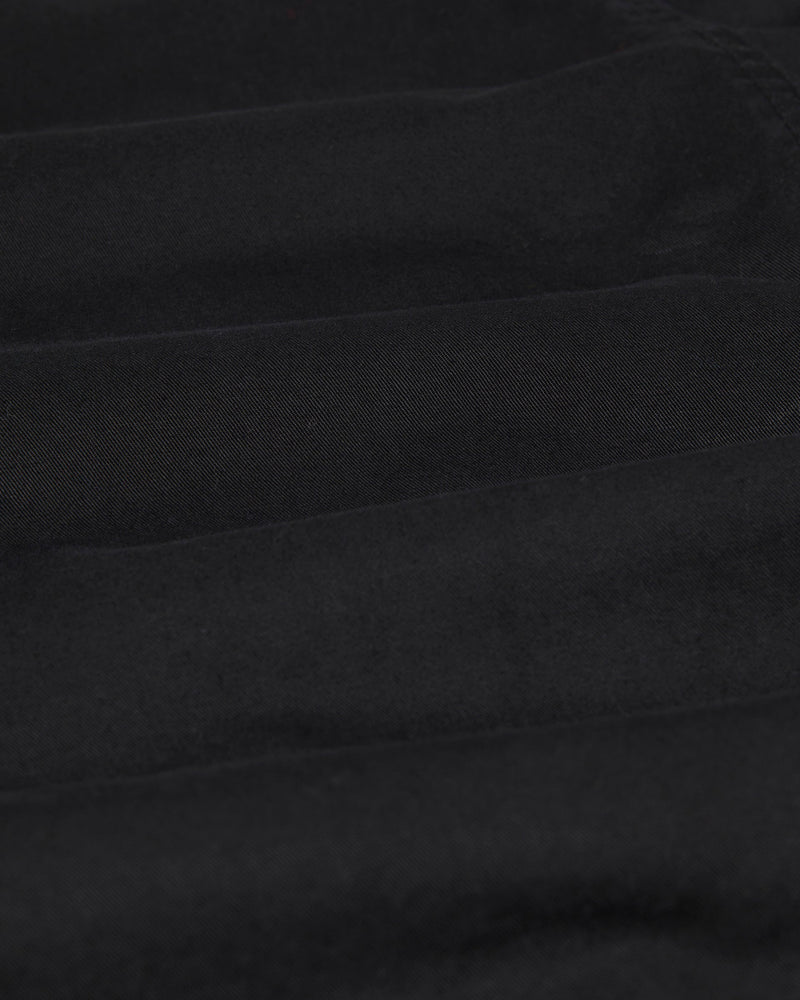 Pleat Trousers Black Cotton Twill