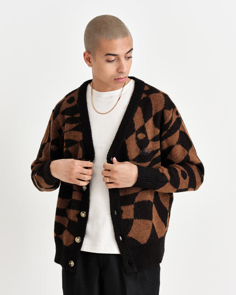 Schill Cardigan Brown/Black Slant