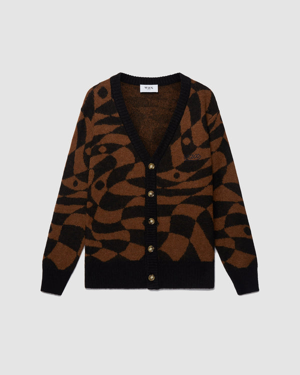 Schill Cardigan Brown/Black Slant