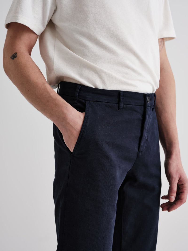 Skye Trouser Navy Cotton Twill