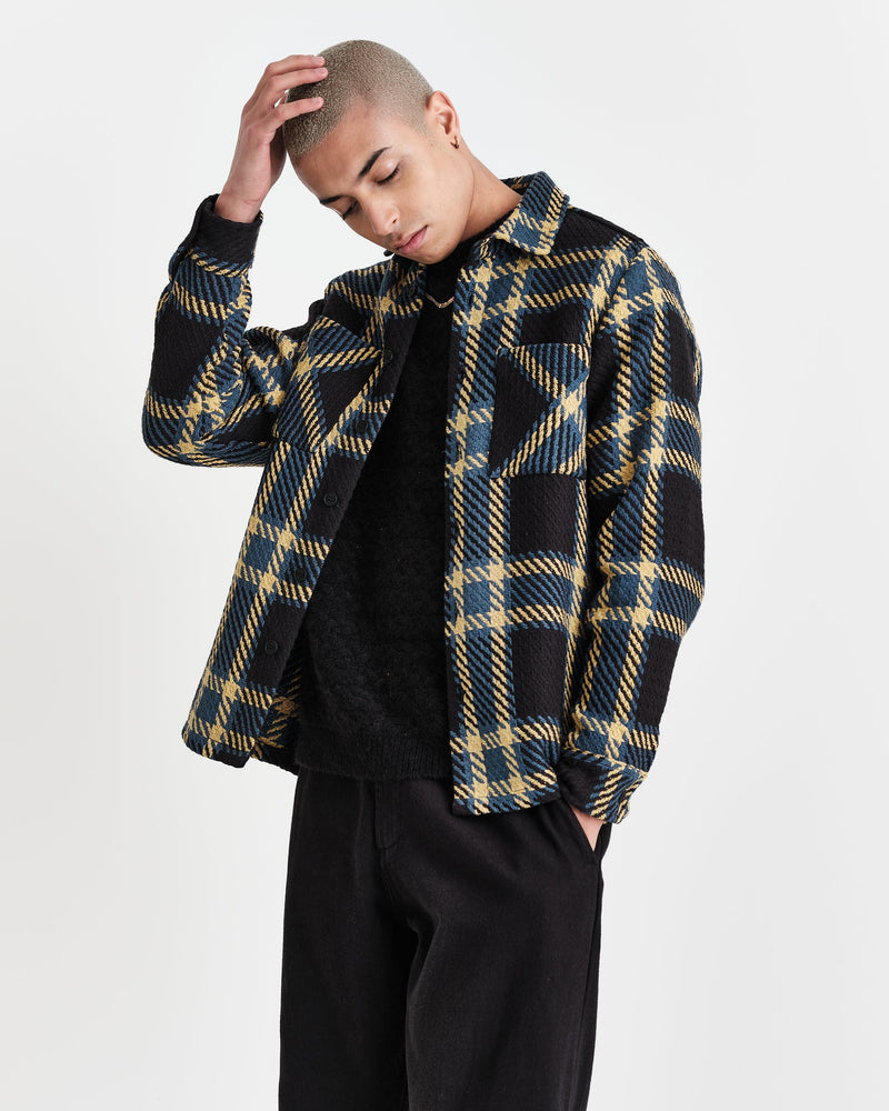 Whiting Overshirt Black/Khaki Beau Check