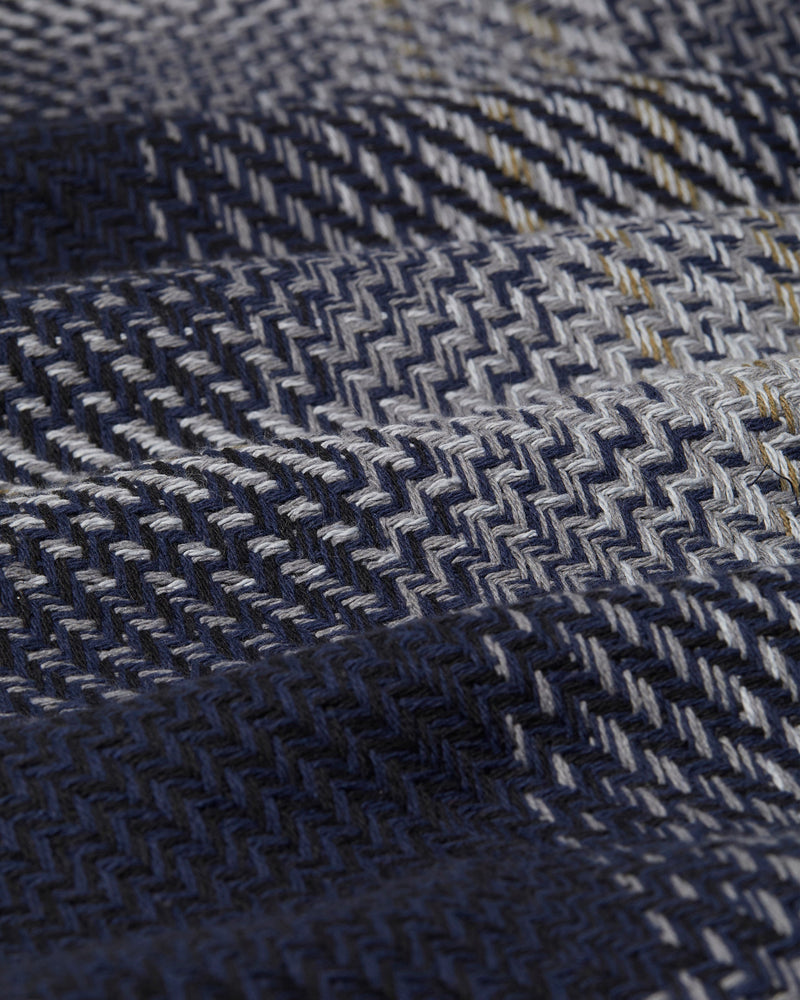 Whiting Overshirt Navy/Grey Ombre Giant Windowpane