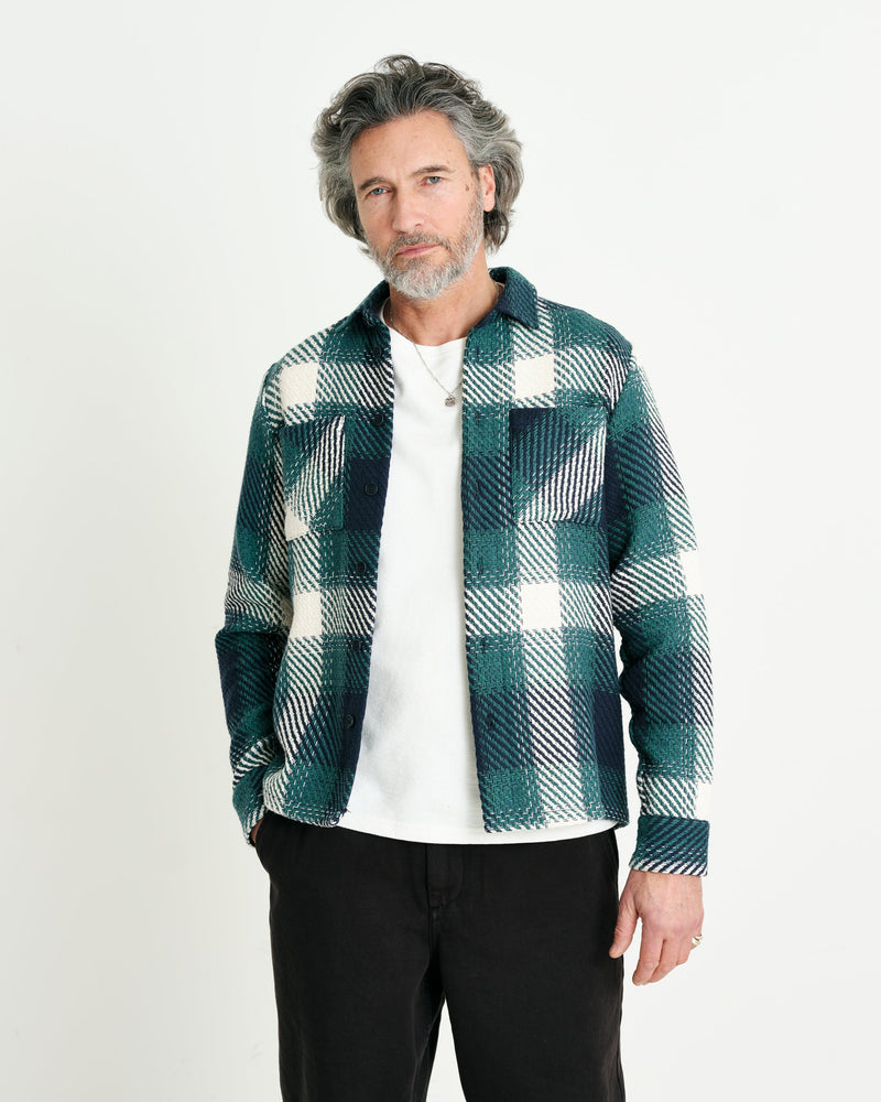 Whiting Overshirt Green Ombre Check