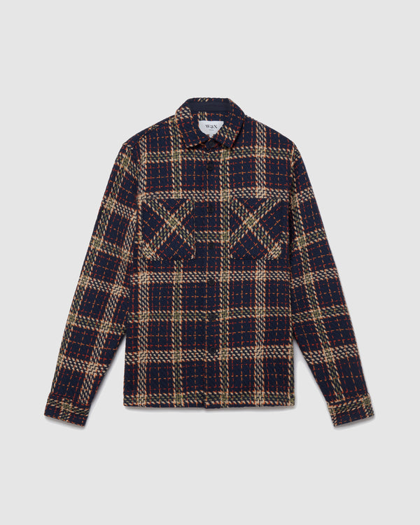 Whiting Overshirt Navy/Khaki Mill Check