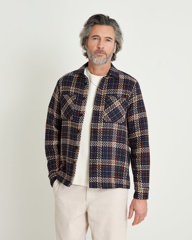 Whiting Overshirt Navy/Khaki Mill Check