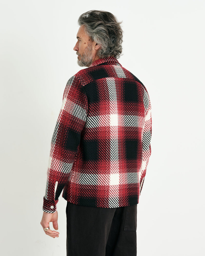 Whiting Overshirt Red Ombre Check