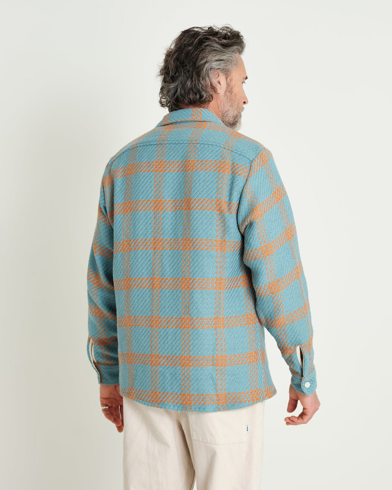 Whiting Overshirt Teal/Orange Grid Check